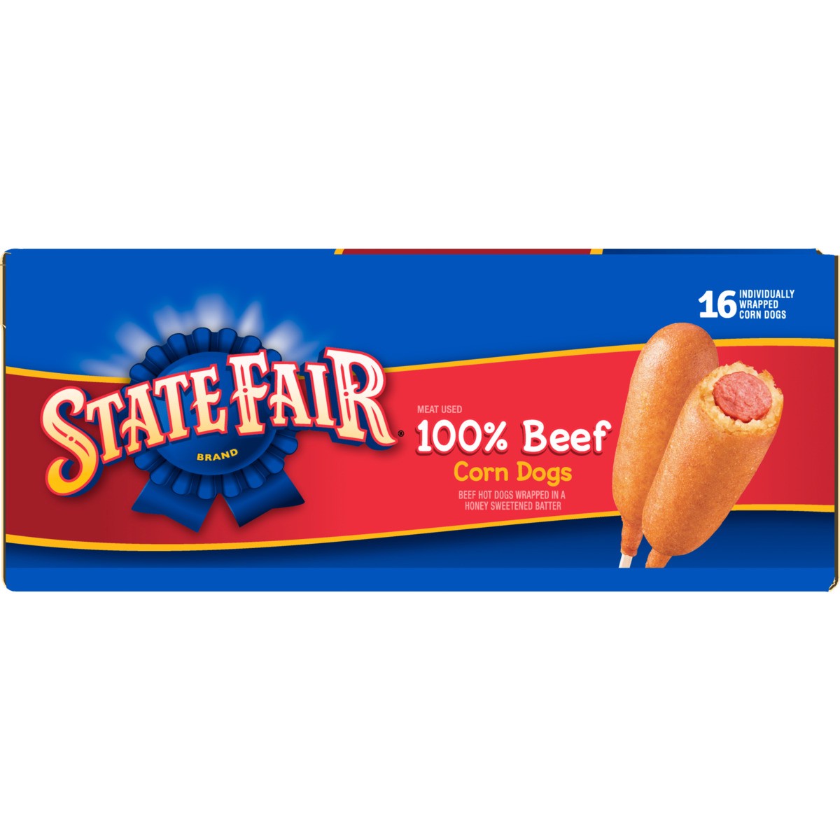 slide 8 of 9, State Fair Beef Corn Dogs, Individually Wrapped, Frozen, 16 Count, 1.21 kg
