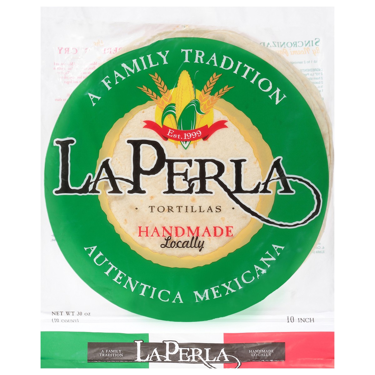 slide 1 of 9, La Perla 10 Inch Handmade Locally Tortillas 10 ea, 1 ct