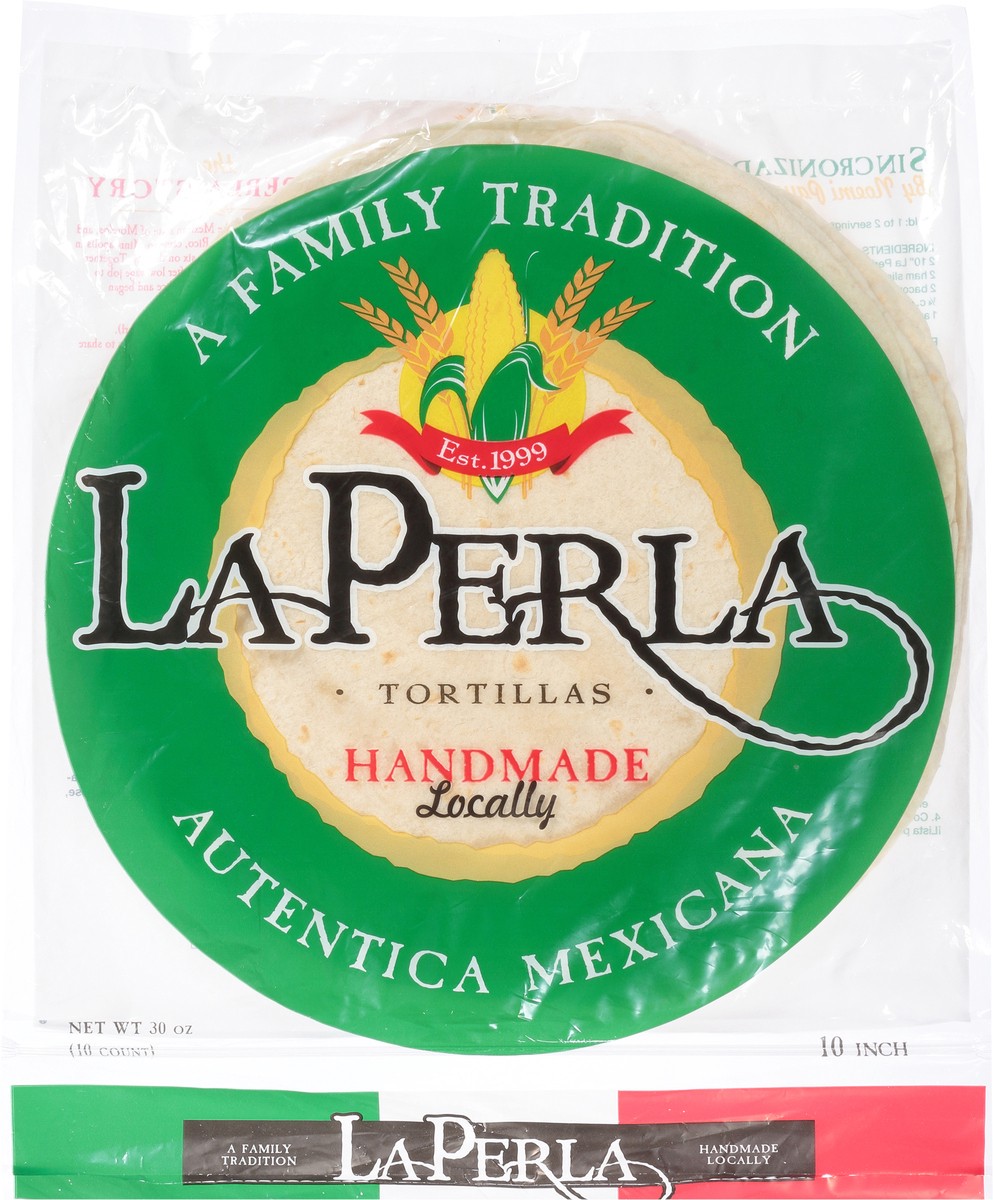 slide 6 of 9, La Perla 10 Inch Handmade Locally Tortillas 10 ea, 1 ct