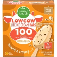 slide 1 of 1, Simple Truth Low Cow Peanut Butter Chocolate Chip Lite Ice Cream Bars, 5 ct; 3 fl oz