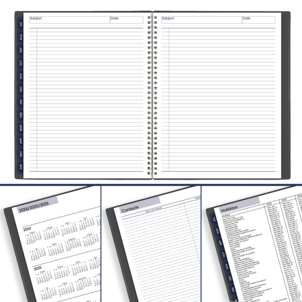 slide 2 of 10, 2024-2025 At-A-Glance Dayminder Academic Monthly Planner, 8-1/2"" X 11"", Charcoal, July To June, Ayc47045, 1 ct