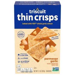Triscuit Thin Crisps Parmesan Garlic Whole Grain Wheat Crackers, 7.1 oz