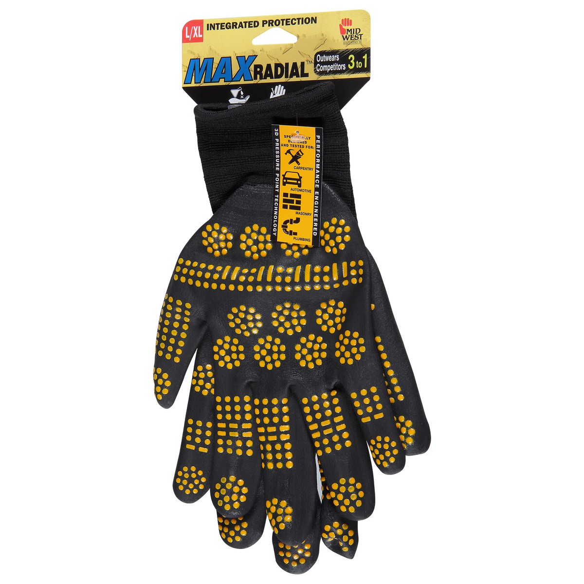 slide 6 of 9, MidWest Quality Gloves, Inc. Max Radial Work Gloves L/XL 1 ea, 1 ct