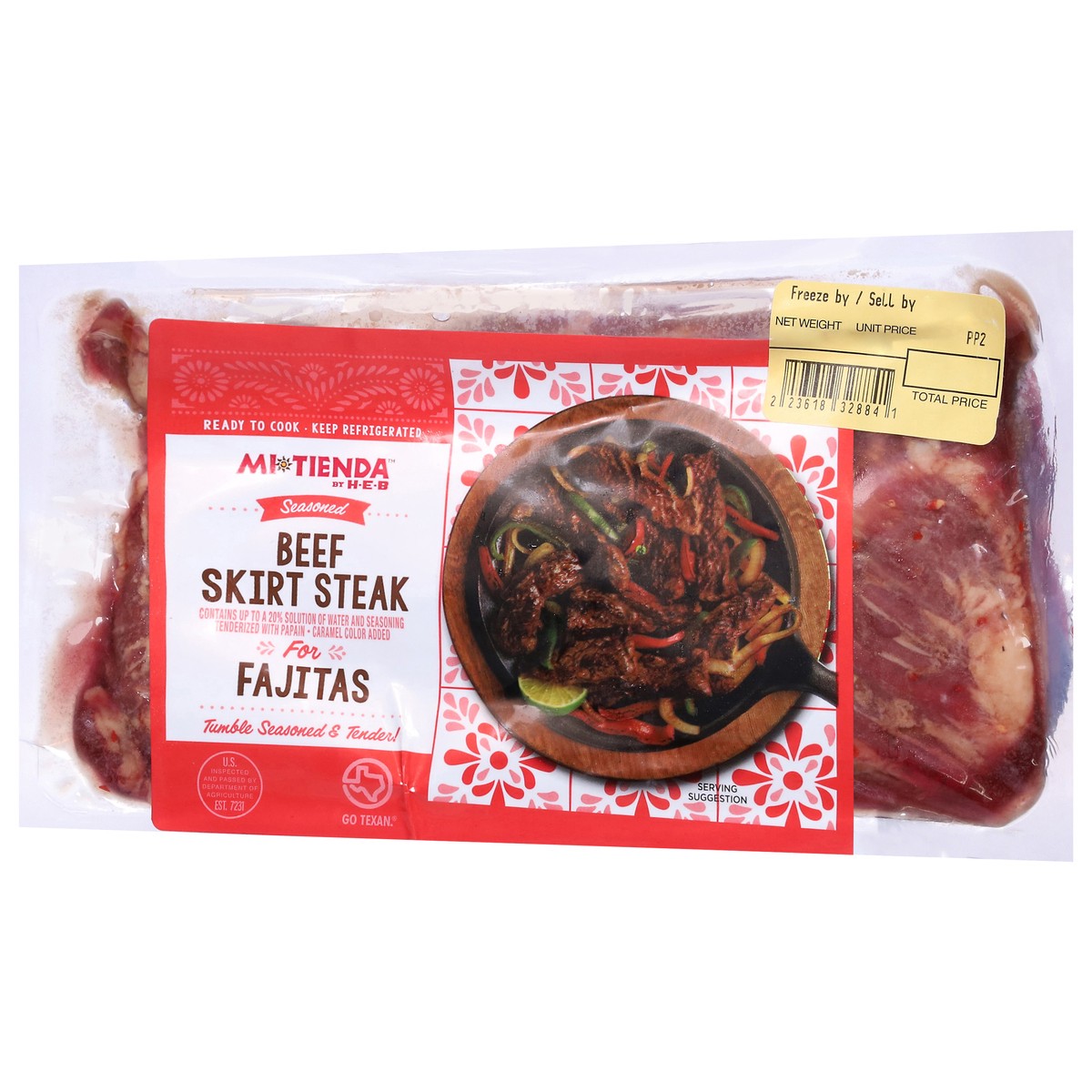 slide 2 of 4, Mi Tienda Seasoned Beef Skirt Steak for Fajitas 1 ea, per lb