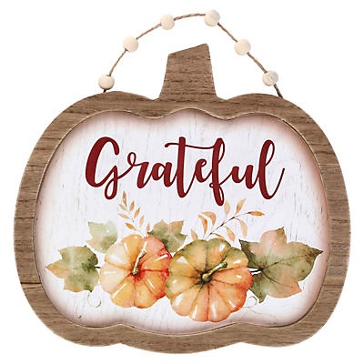 slide 1 of 1, Destination Holiday Grateful Pumpkin Wall Decoration, 1 ct