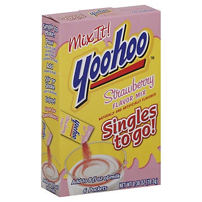 slide 1 of 1, Yoo-hoo Strawberry Flavor Mix Singles to Go, 0.95 oz