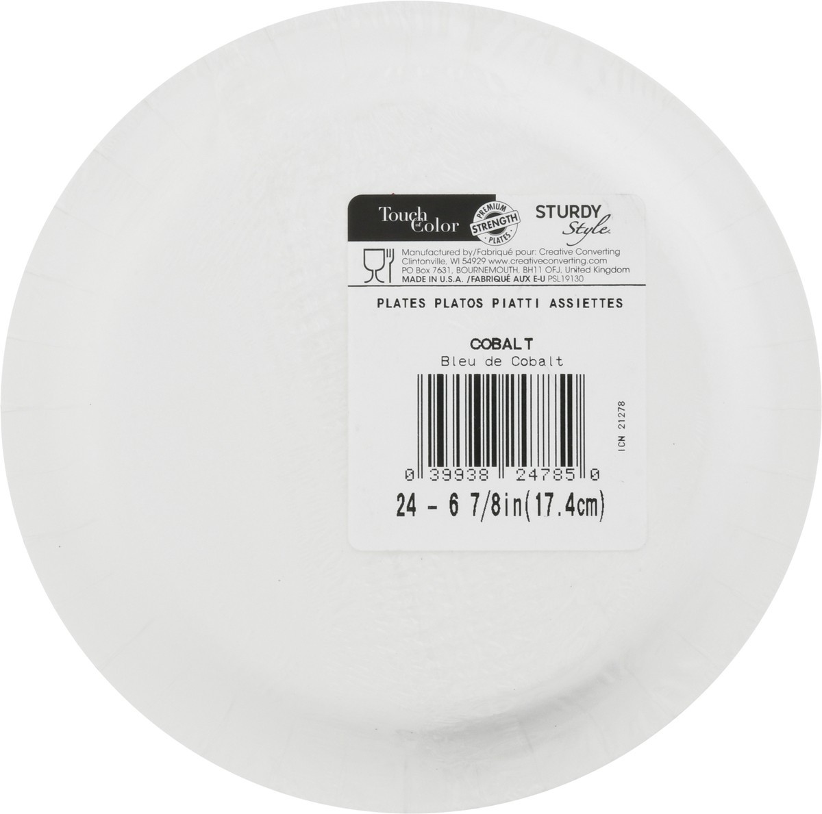 slide 11 of 11, Touch of Color 6-7/8 Inch Cobalt Sturdy Style Plates 24 ea, 24 ct