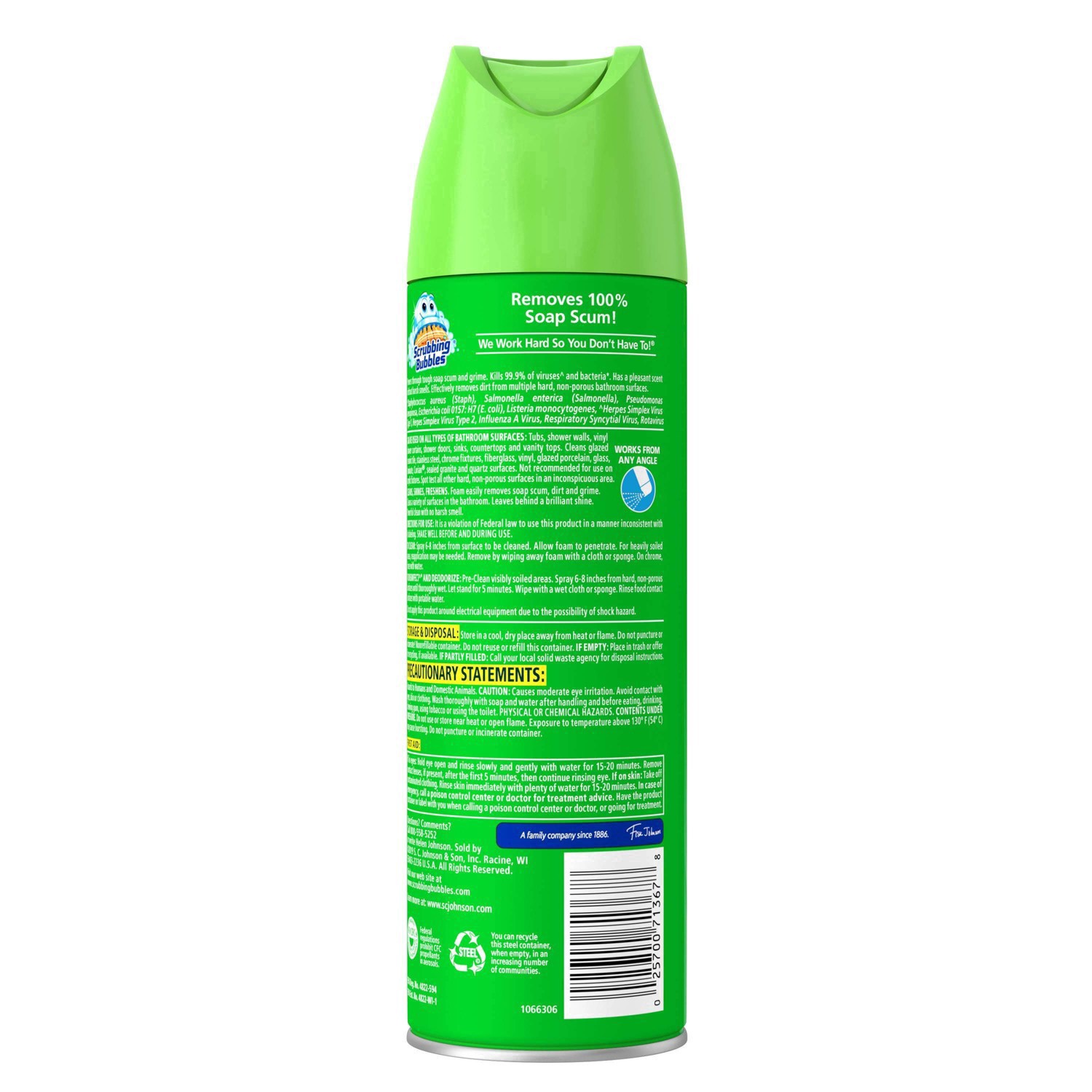 slide 20 of 21, Scrubbing Bubbles Rainshower Scent Bathroom Grime Fighter Disinfectant Aerosol - 20oz, 20 oz