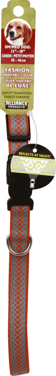 slide 2 of 2, Alliance 5/8 in Orange Reflective Nylon Small/ Medium Dog Collar, 5/8 in