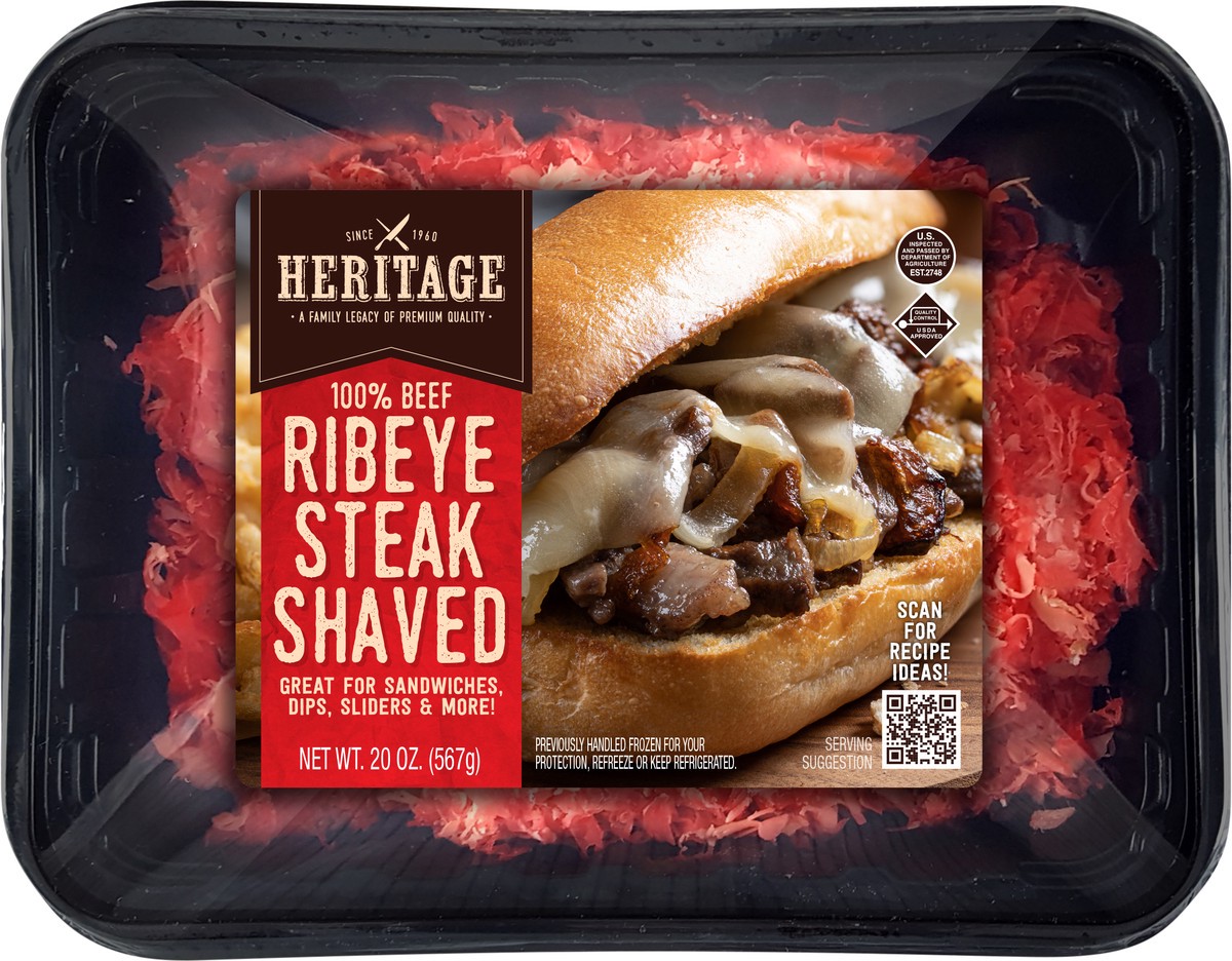 slide 7 of 9, Heritage Store 100% Beef Ribeye Steak Shaved 12 oz, 12 oz