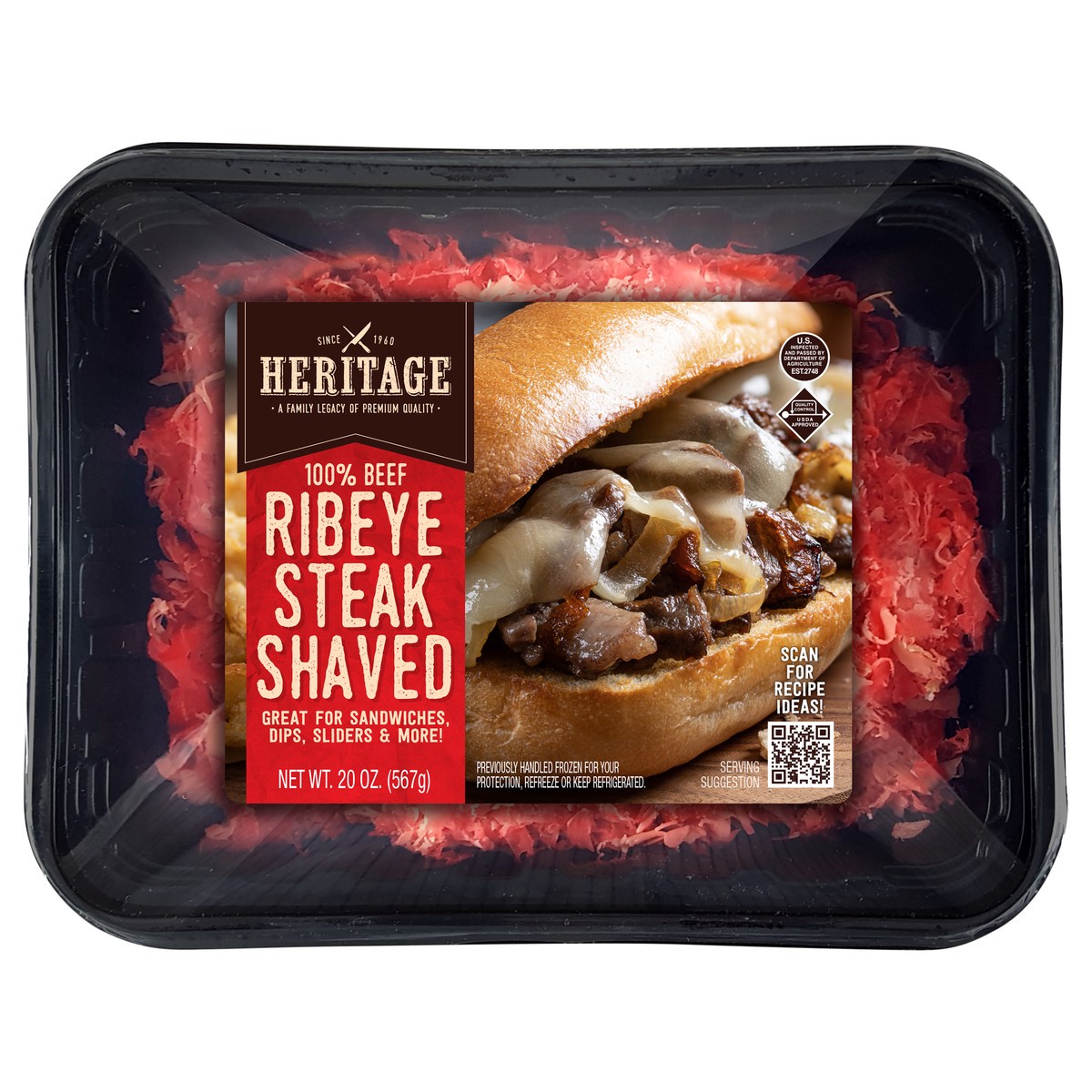 slide 9 of 9, Heritage Store 100% Beef Ribeye Steak Shaved 12 oz, 12 oz