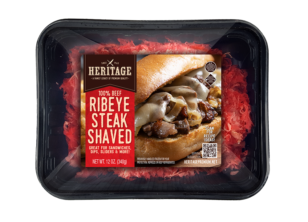 slide 1 of 9, Heritage Store 100% Beef Ribeye Steak Shaved 12 oz, 12 oz