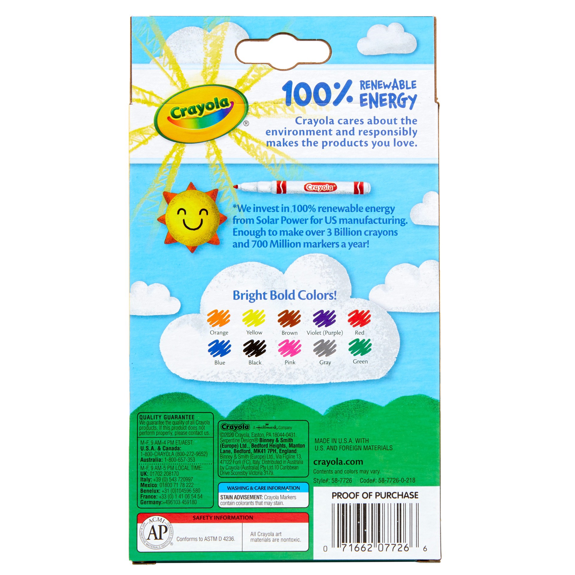 slide 5 of 9, Crayola Fine Line Markers, Classic Colors 10ct., 10 ct