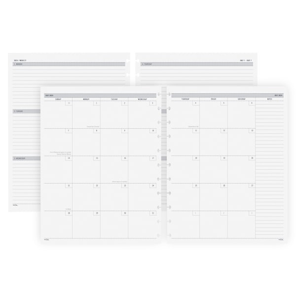 slide 1 of 3, TUL Discbound Academic Weekly/Monthly Planner Refill Pages, Junior Size, July 2021 To June 2022, 1 ct