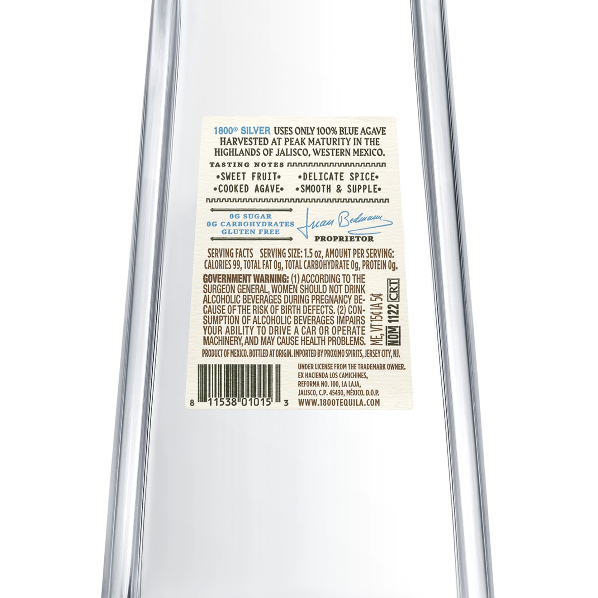 slide 3 of 5, 1800 Tequila Blanco 1.75 L, 1.75 liter