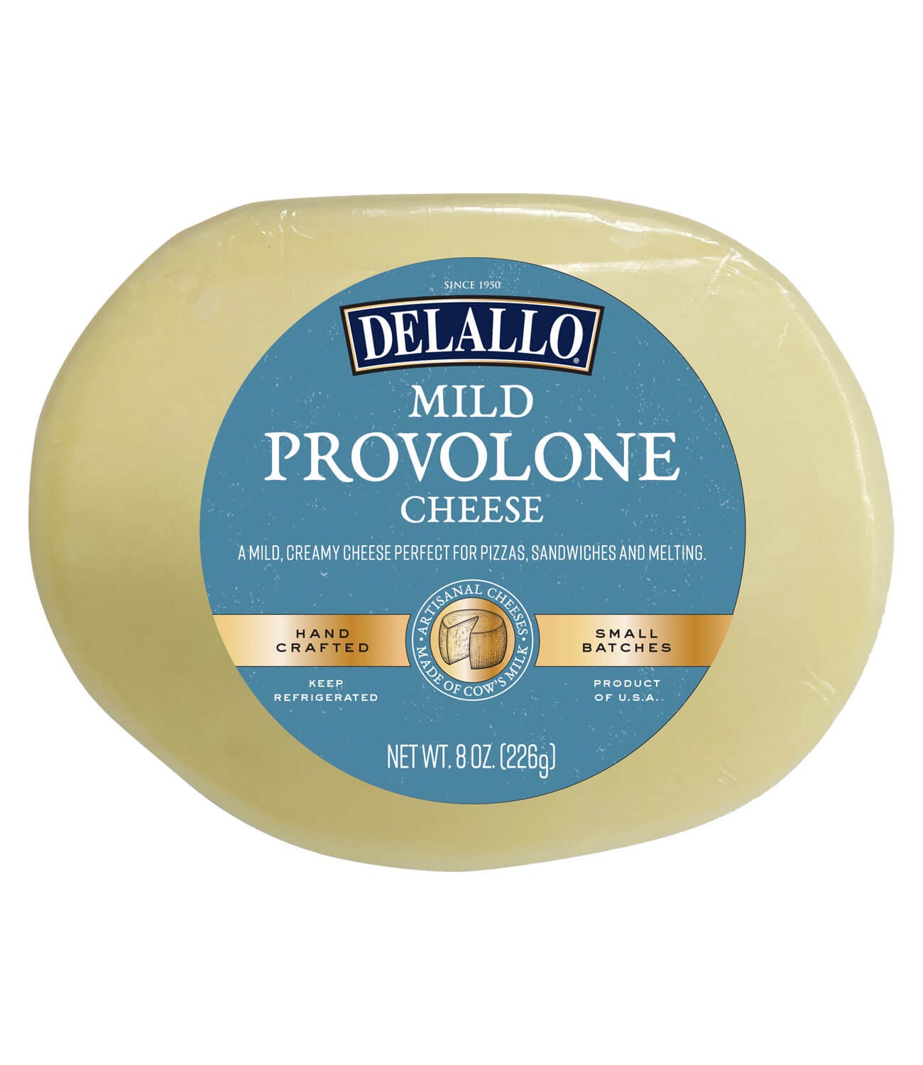 slide 1 of 1, Delallo Mild Provolone Cheese, 8 oz