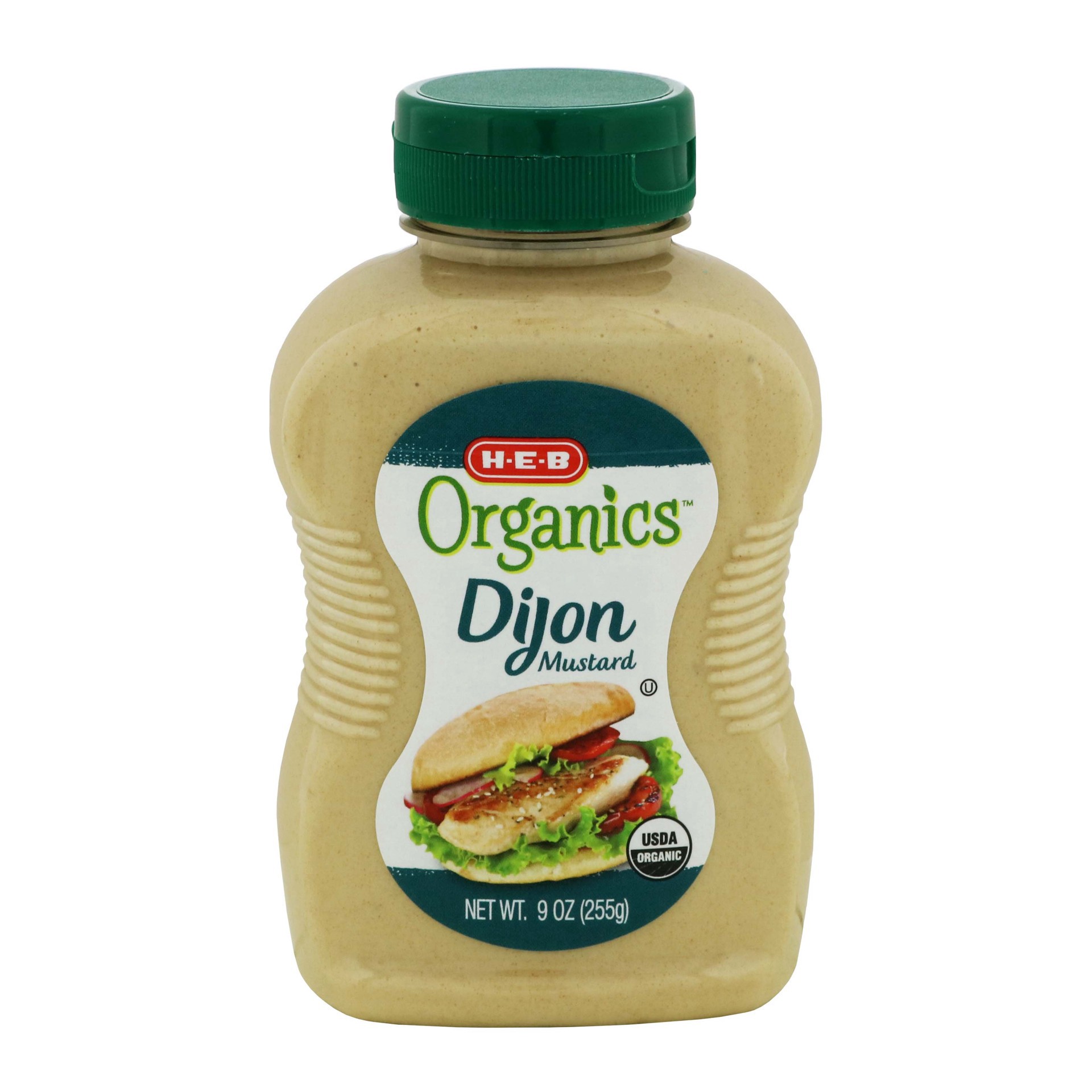 slide 1 of 1, H-E-B Organics Dijon Mustard, 9 oz