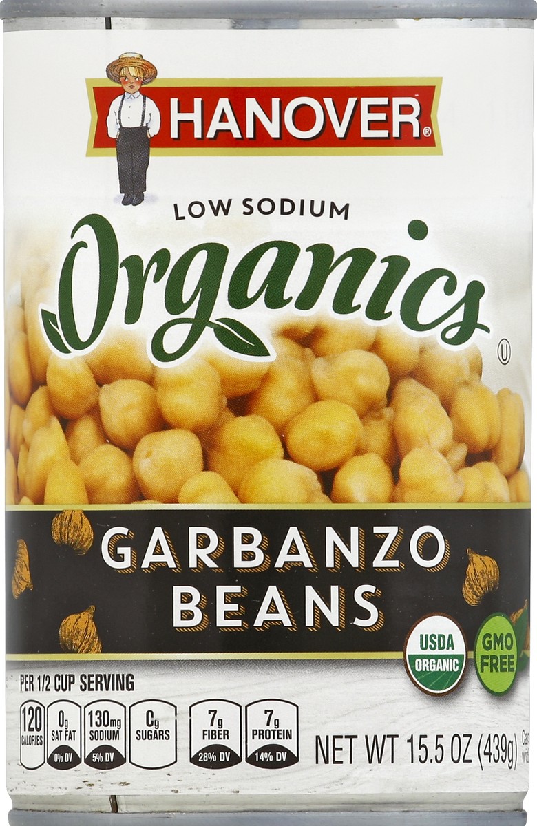 slide 2 of 2, Hanover Organics Garbanzo Beans, 15.5 oz