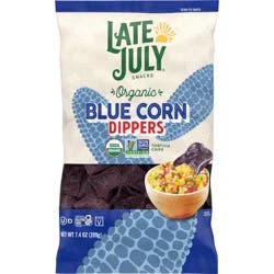 Late July Snacks Blue Corn Dippers Organic Tortilla Chips - 7.4 oz Bag
