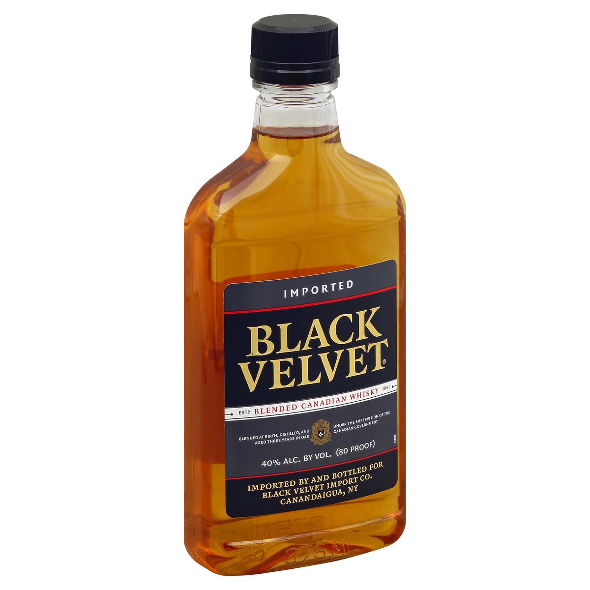 slide 3 of 3, Black Velvet Blended Canadian Whisky, 375 ml