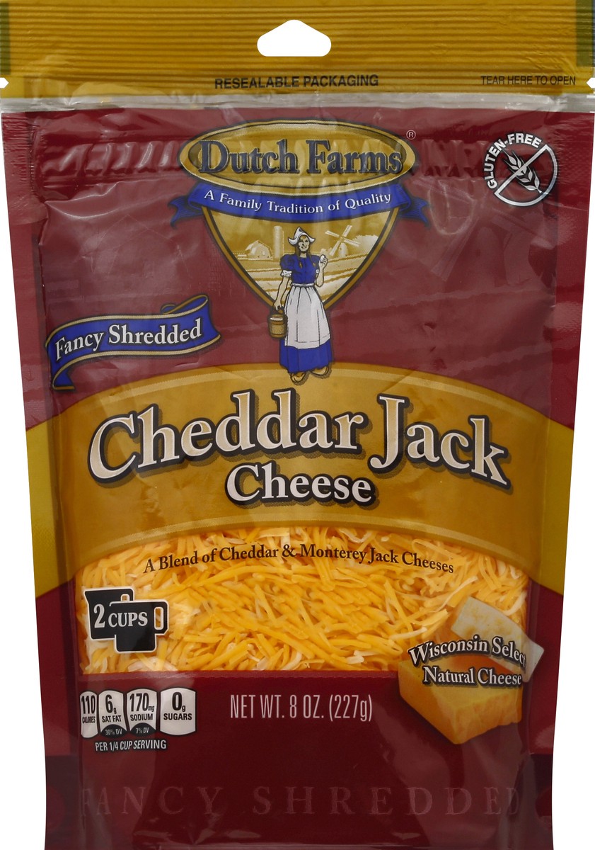 slide 2 of 3, Dutch Farms Fancy Shredded Cheddar Jack Cheese, 8 oz
