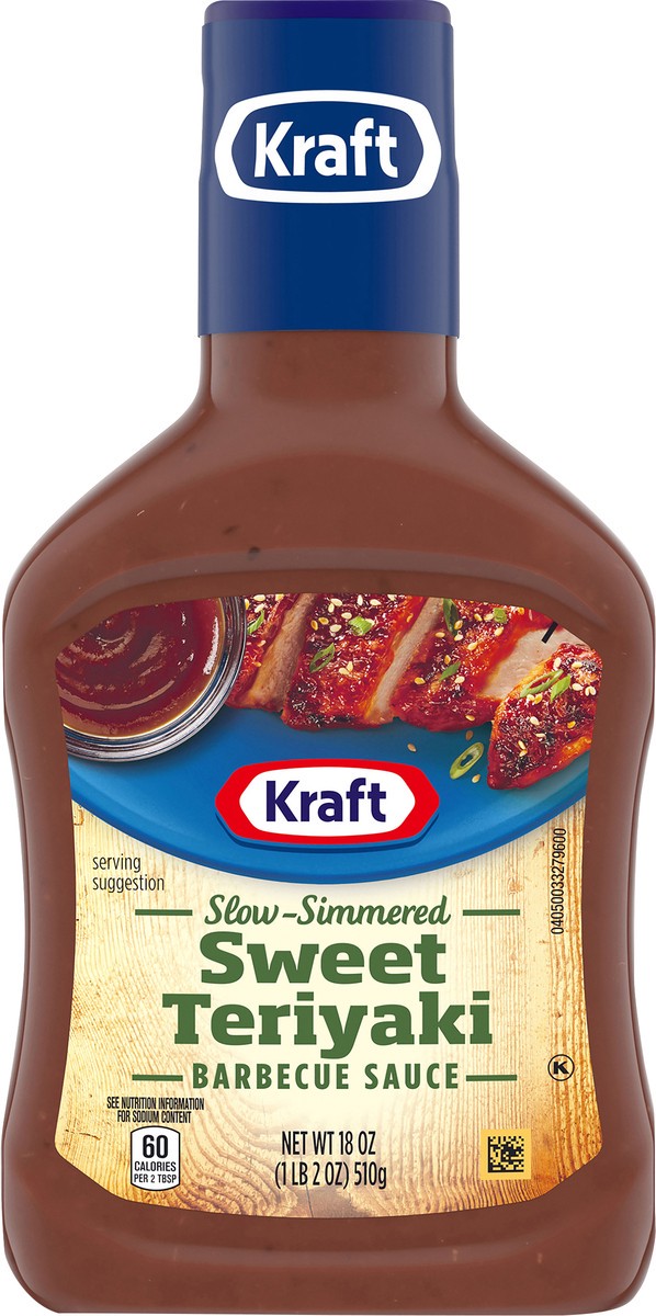 slide 3 of 9, Kraft Sweet Teriyaki Slow-Simmered Barbecue Sauce, 18 oz Bottle, 18 oz