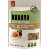 slide 1 of 1, Abound Grain Free Peanut Butter & Molasses Flavor Dog Biscuits Treats, 12 oz