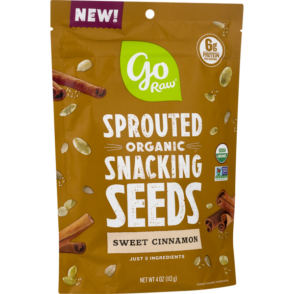 slide 1 of 1, Go Raw Snacking Seeds, Sprouted, Organic, Sweet Cinnamon, 4 oz