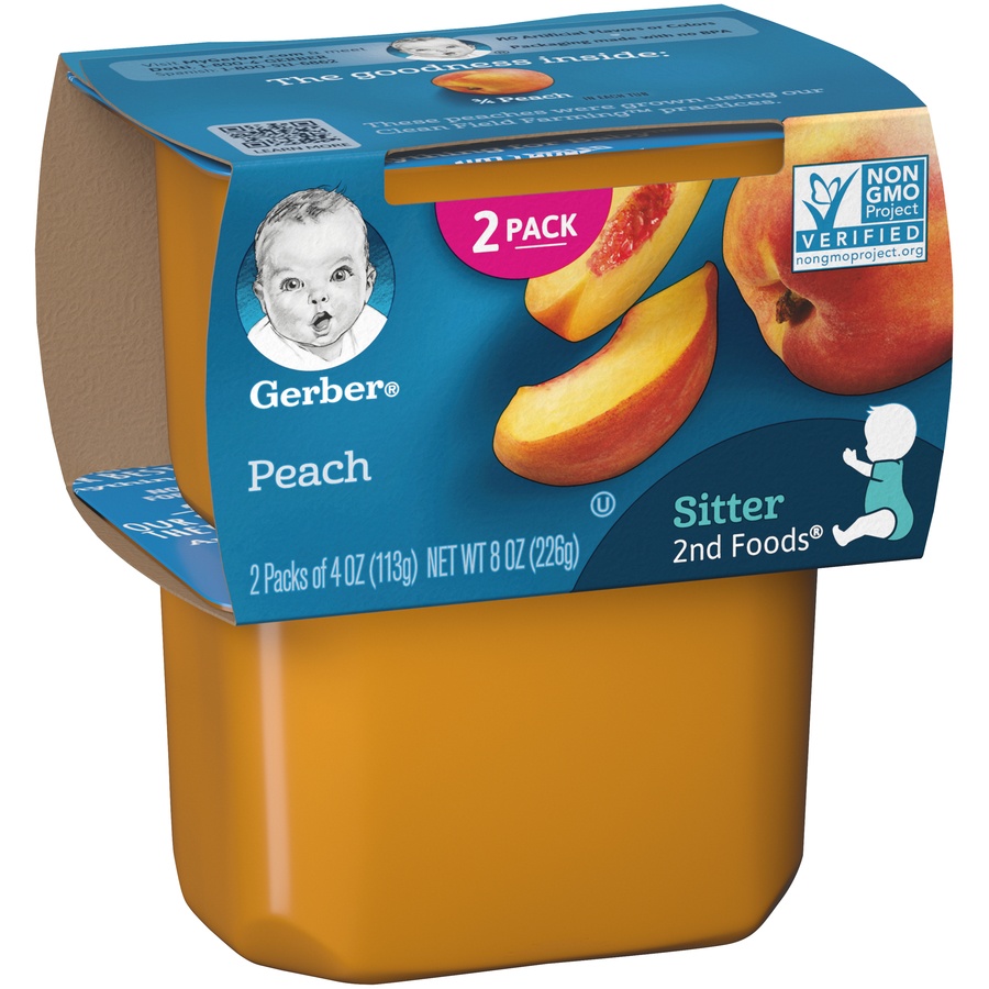 Gerber 2nd Foods Peach Baby Food 2 ct; 4 oz Shipt