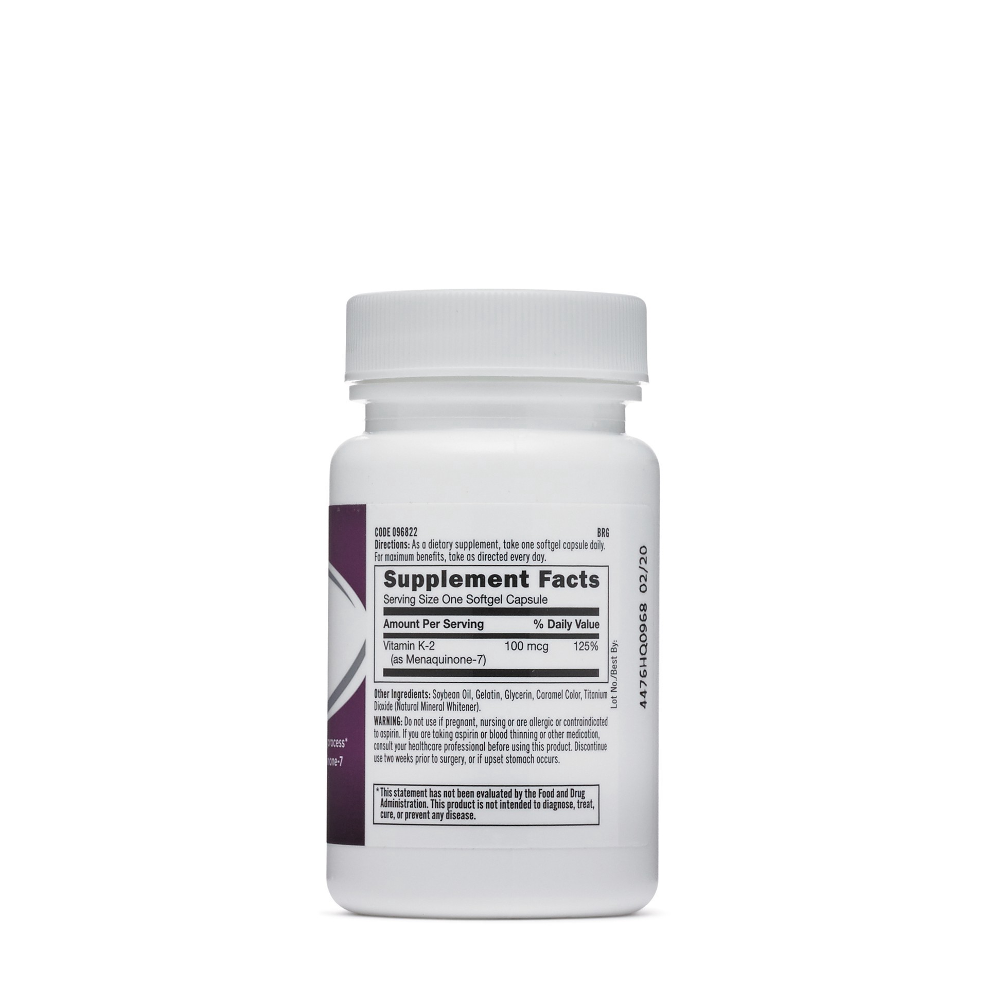 slide 2 of 2, GNC Vitamin K-2, 100mcg, 60 ct