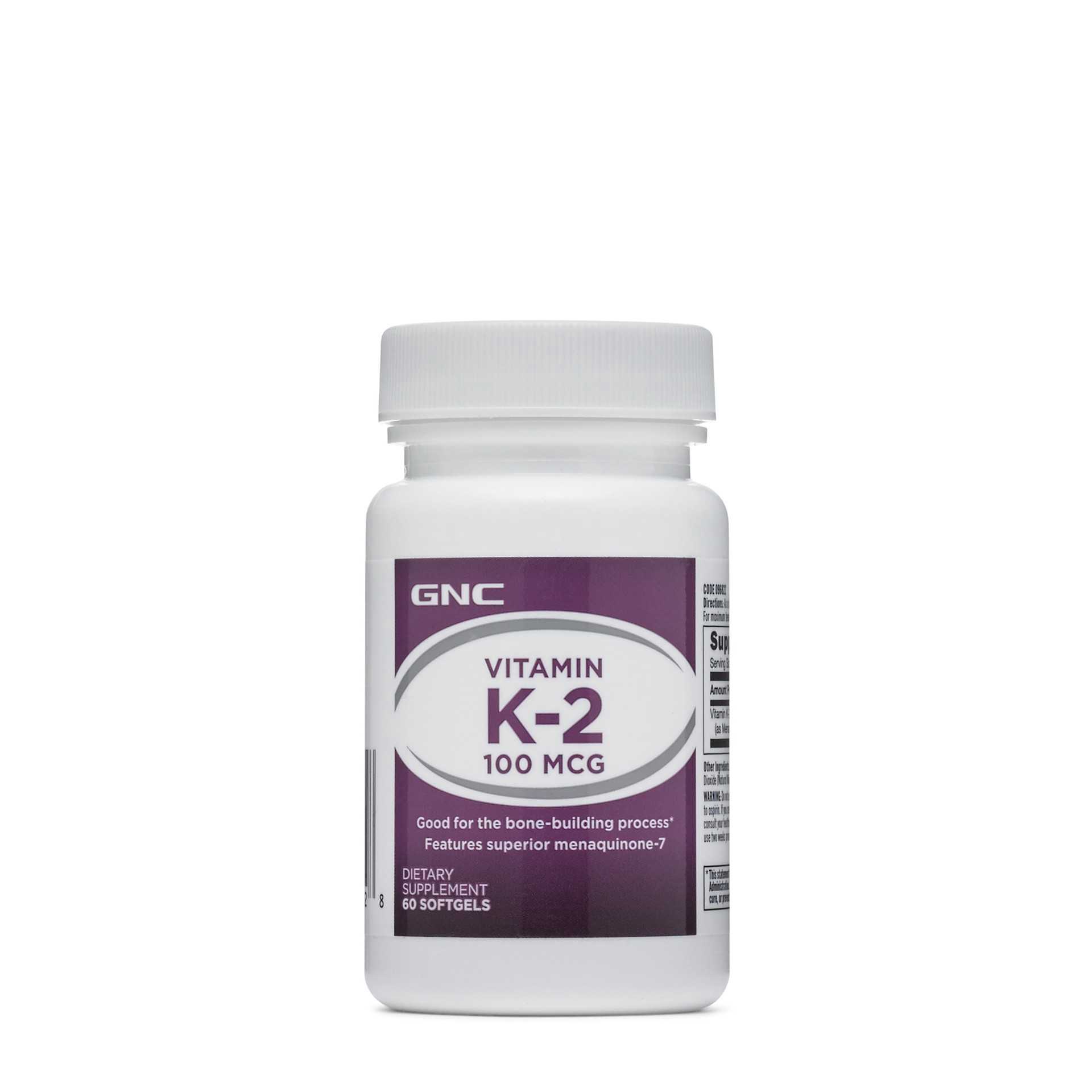 slide 1 of 2, GNC Vitamin K-2, 100mcg, 60 ct