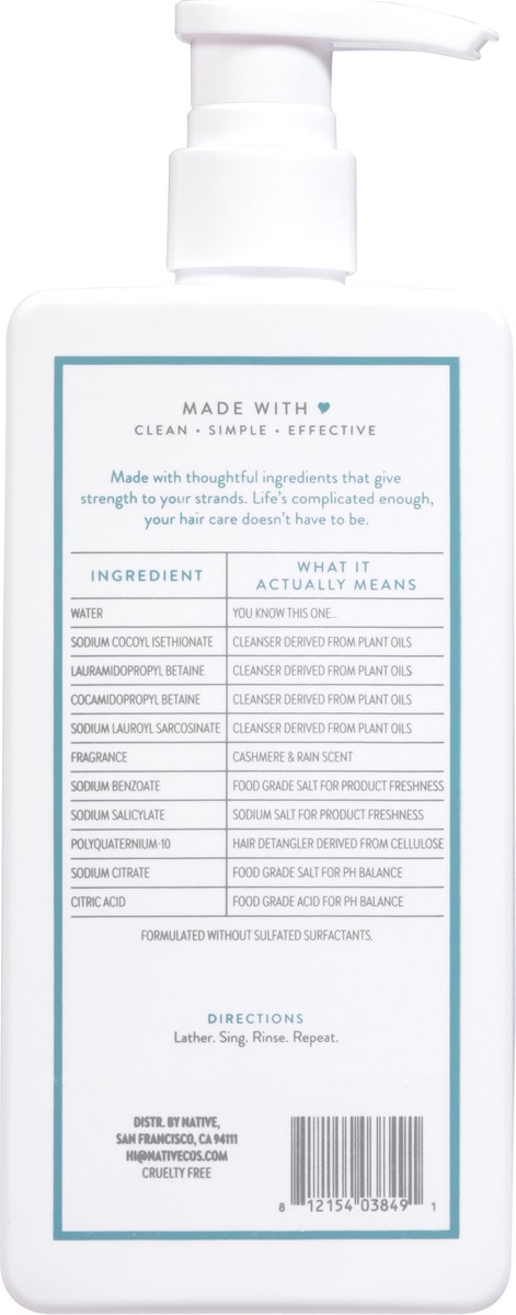 slide 5 of 12, Native Cashmere & Rain Strengthening Shampoo 16.5 fl oz, 16.5 fl oz