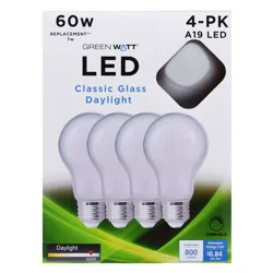 Green Watt A19 60-Watt Frosted LED Light Bulbs - Daylight