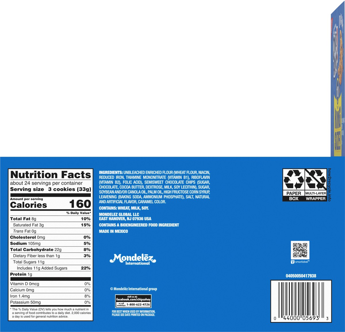 slide 6 of 13, CHIPS AHOY! Original Chocolate Chip Cookies, 8 King Size Snack Packs (10 Cookies Per Pack), 30 oz