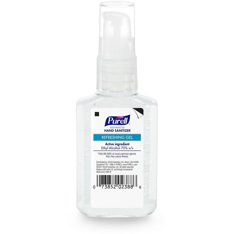 slide 2 of 4, PURELL Advanced Hand Sanitizer Refreshing Gel, 2 fl oz Travel Size Pump Bottle, 2 fl oz