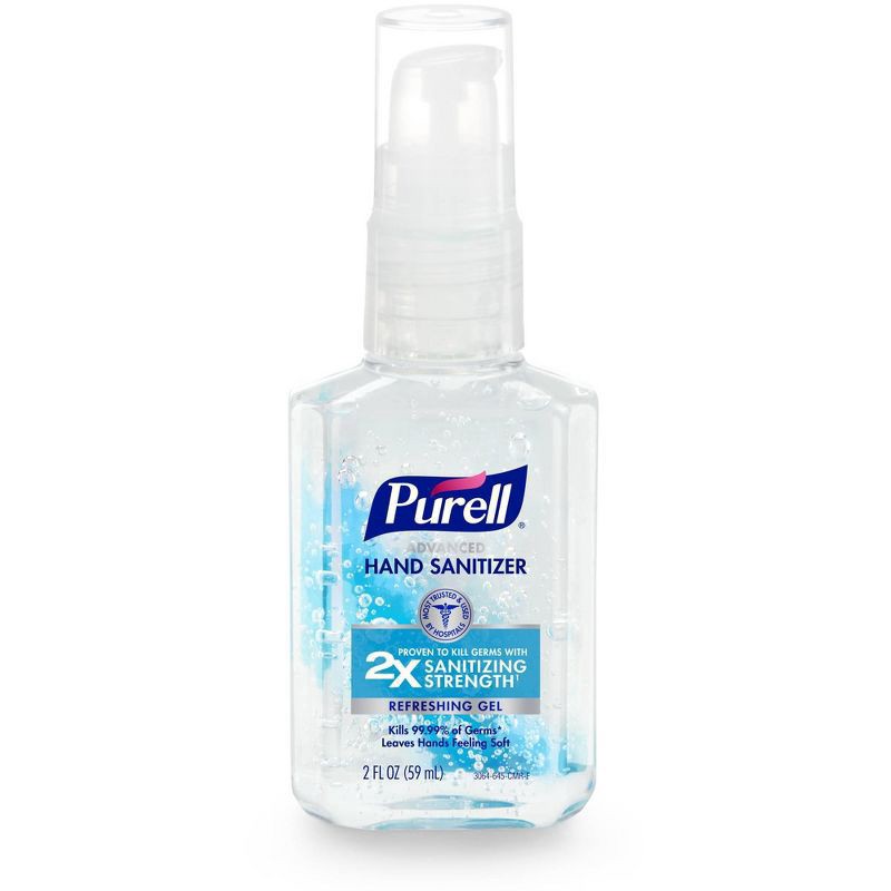 slide 1 of 4, PURELL Advanced Hand Sanitizer Refreshing Gel, 2 fl oz Travel Size Pump Bottle, 2 fl oz