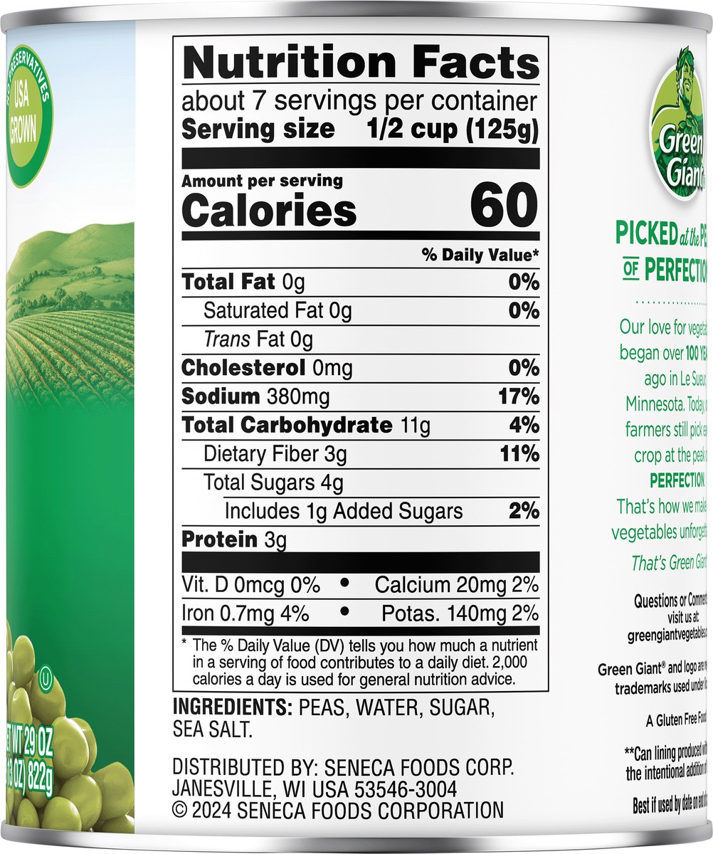 slide 6 of 9, Green Giant Family Size Sweet Peas, 29 oz