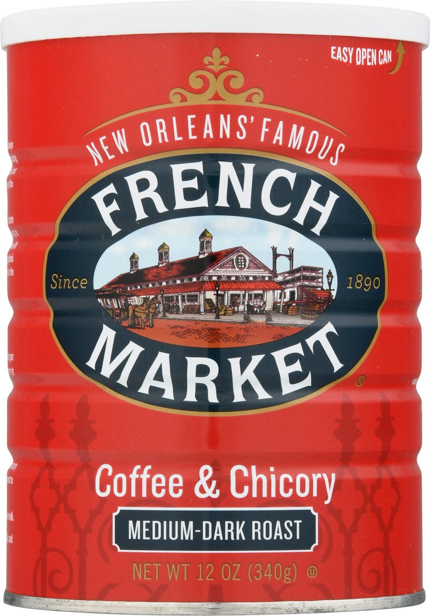 slide 9 of 12, French Market Coffee Medium-Dark Roast Coffee & Chicory - 12 oz, 12 oz