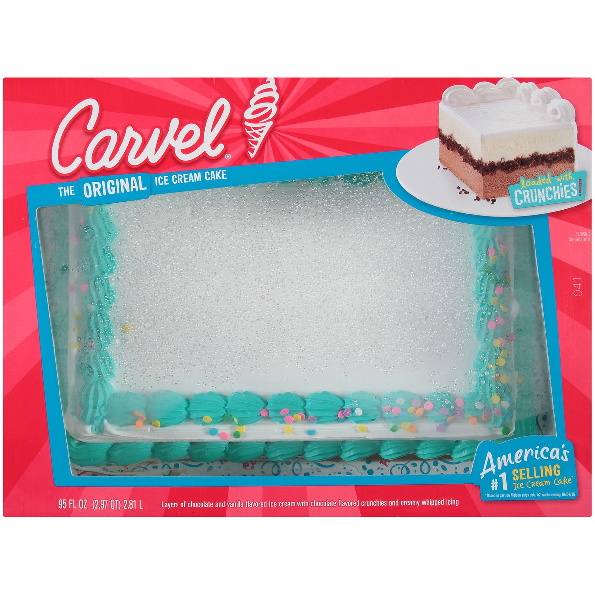 slide 2 of 7, Carvel Sheet Ice Cream Cake, Confetti, 95 fl oz, 95 fl oz