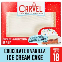 Carvel Party Size Ice Cream Cake, Chocolate and Vanilla Ice Cream with Chocolate Crunchies, Serves 24