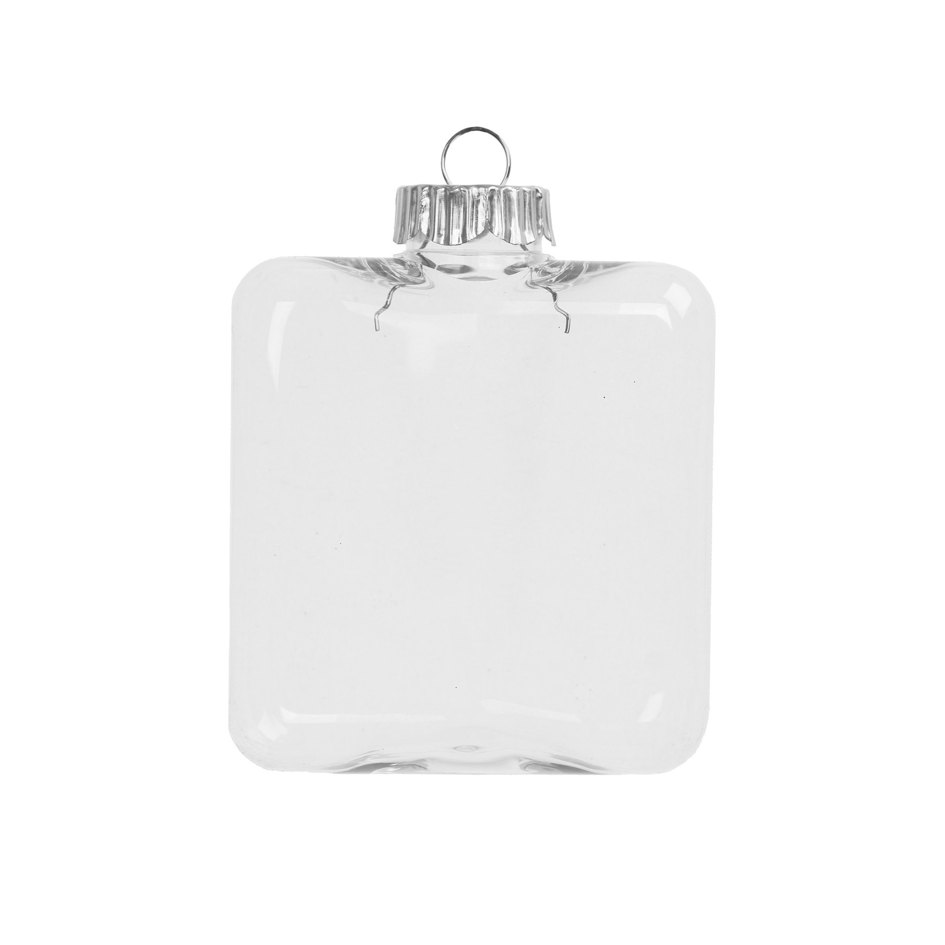 slide 2 of 4, 4" Flat Cube Clear Plastic Ornaments, 4ct. By Make Market, 4 ct