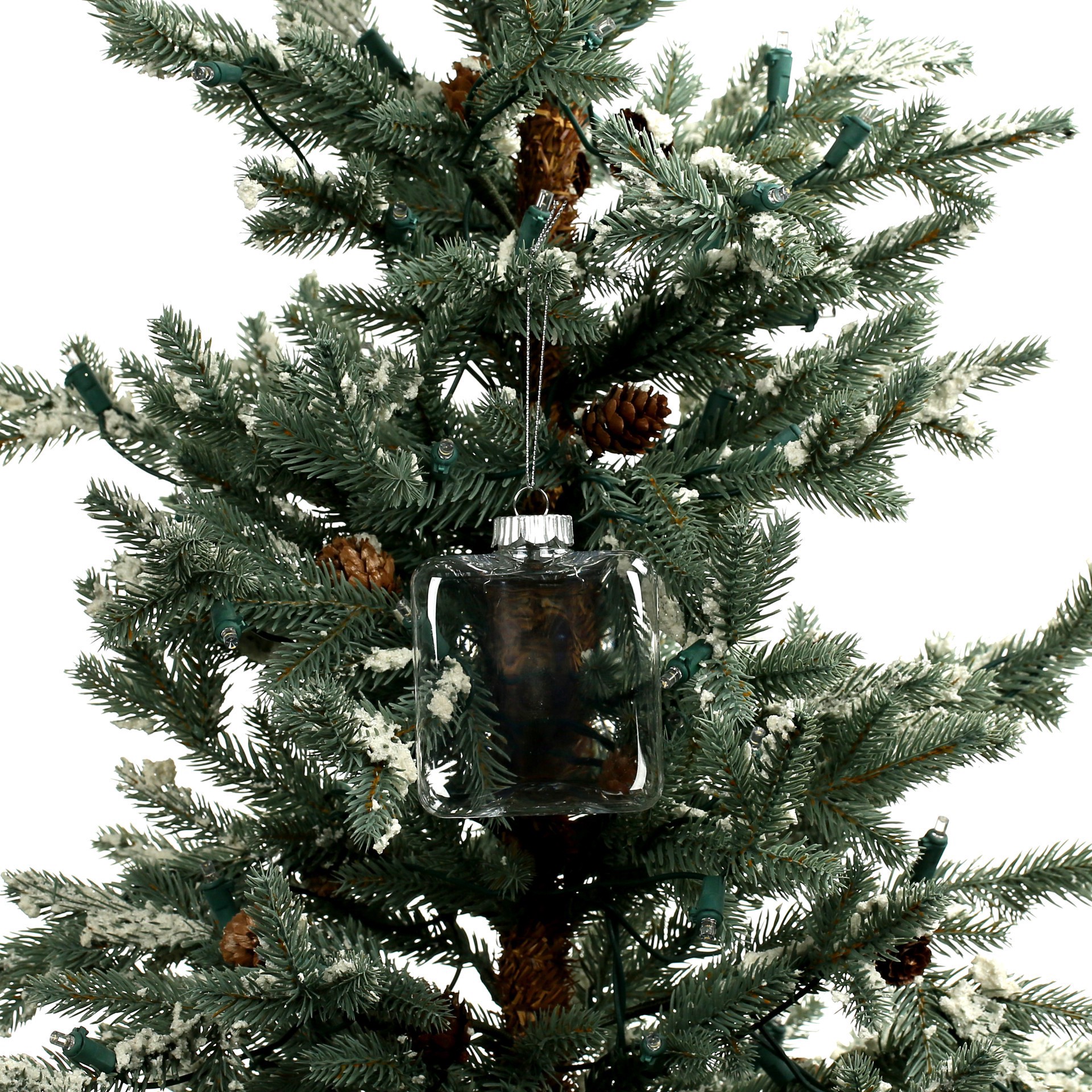 slide 3 of 4, 4" Flat Cube Clear Plastic Ornaments, 4ct. By Make Market, 4 ct