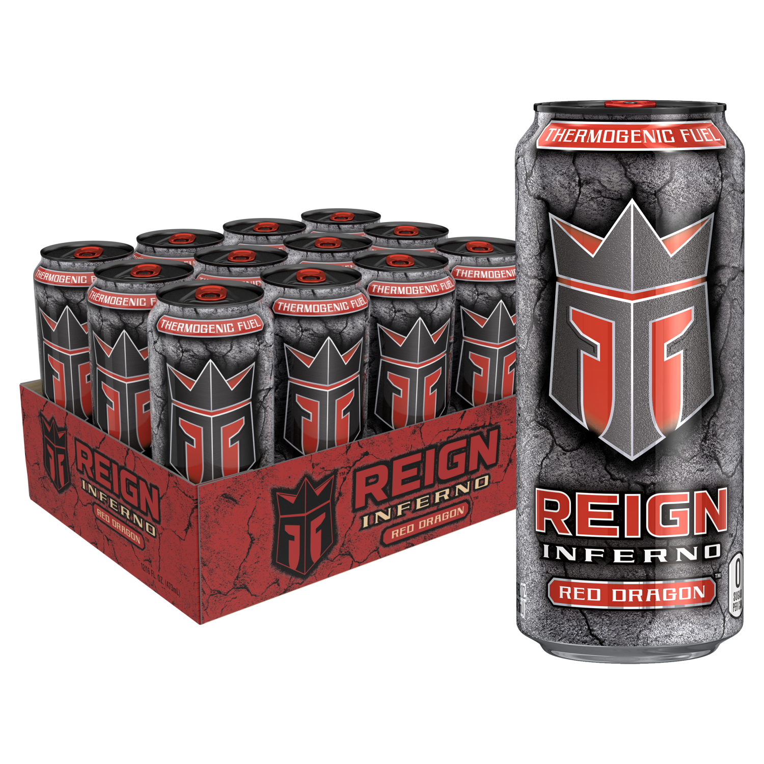 slide 1 of 5, Reign Inferno Red Dragon, Thermogenic Fuel, 16 oz