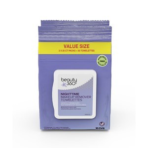 slide 1 of 1, Beauty 360 Nighttime Make-Up Remover Towelettes, 50/Pack, 50 ct