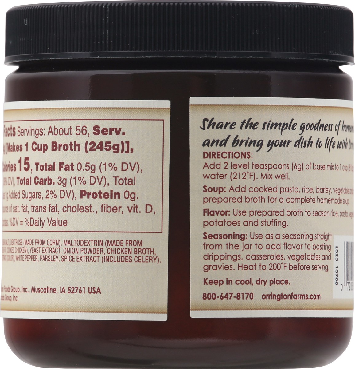 slide 5 of 9, Orrington Farms Chicken Flavored Broth Base & Seasoning 12 oz Jar, 12 oz