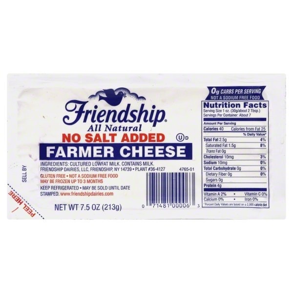 slide 1 of 1, Friendship Dairies Farmer Cheese, 7.5 oz