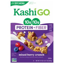 Kashi GO Protein Cereal Mixed Berry Crunch, 10g Protein, 17.7 oz