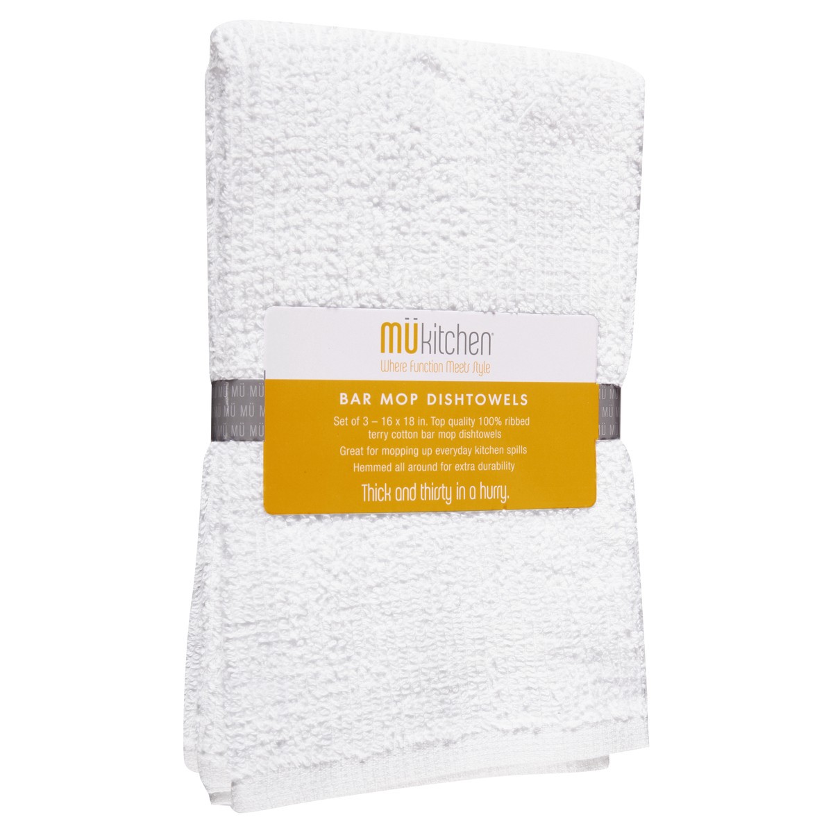 slide 4 of 9, MÜkitchen Bar Mop Dishtowels 3 ea, 3 ct