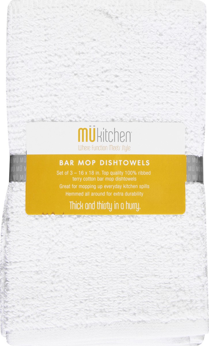 slide 8 of 9, MÜkitchen Bar Mop Dishtowels 3 ea, 3 ct