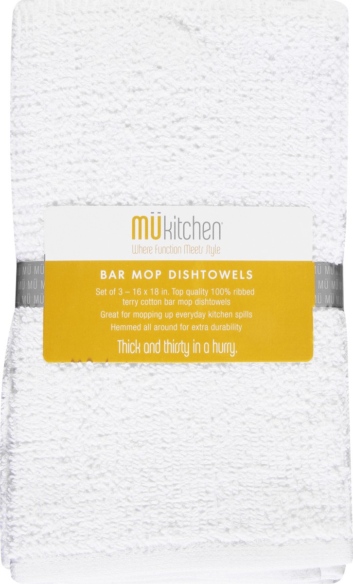 slide 1 of 9, MÜkitchen Bar Mop Dishtowels 3 ea, 3 ct